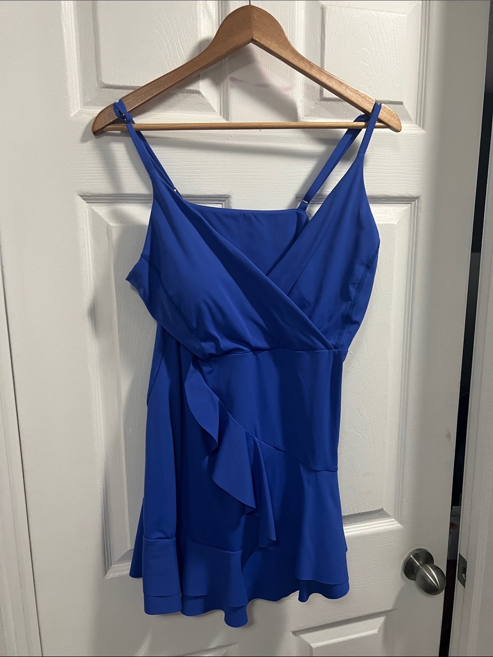 HALARA Royal Blue Ruffle Wrap Mini Dress